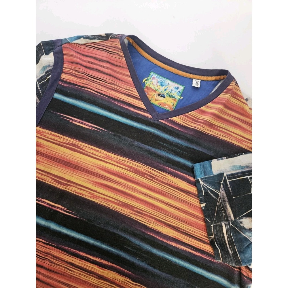 Robert Graham Men's Abstract Geometric Cotton Shirt Multicolor Classic Fit XL